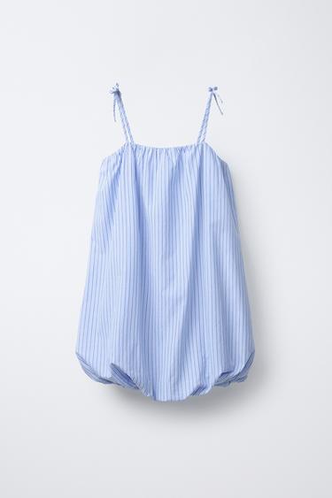 VESTIDO GLOBO RAYAS  - Azul de Zara - Imagen 0
