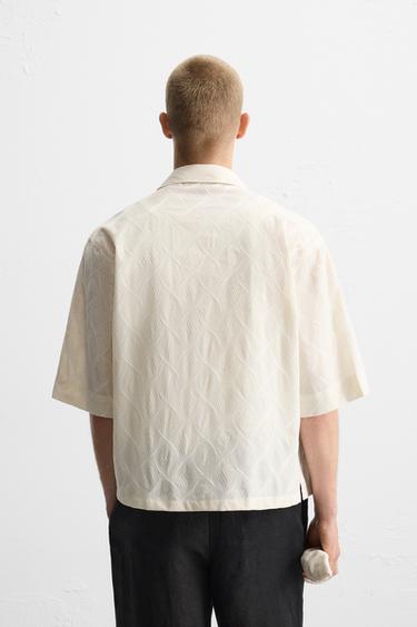 CHEMISE BRODERIE VAGUES - Écru de Zara - Image 2