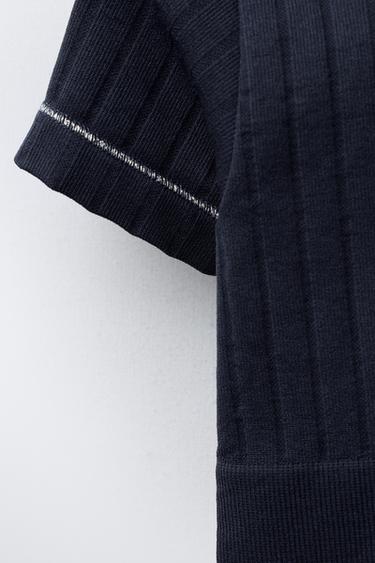 SEAMLESS GYM T-SHIRT WITH SHINY TRIM - Blue by Zara - Image 3