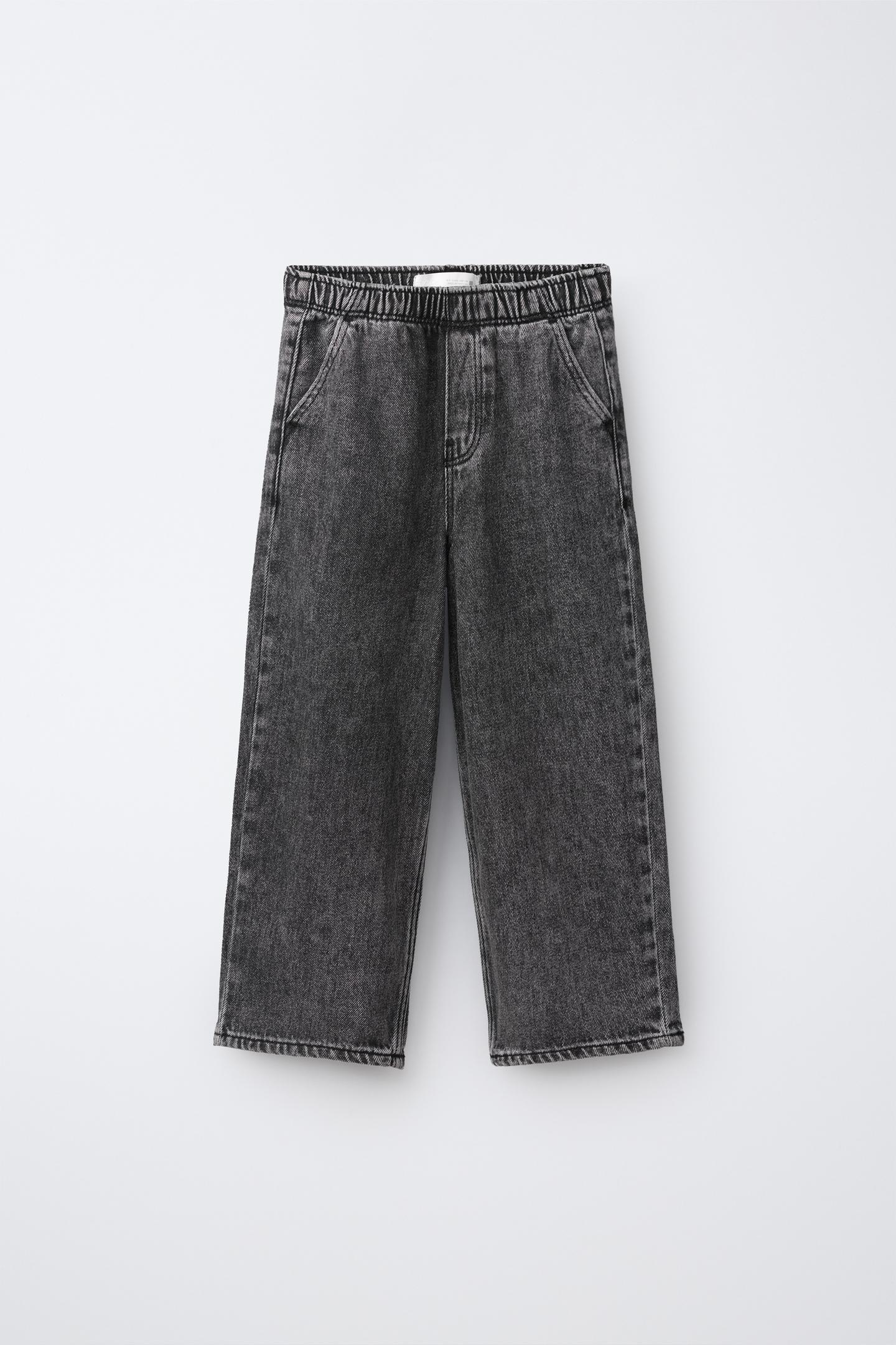 Детские джинсы Zara Washed Loose, цвет: Чёрный — фото 1