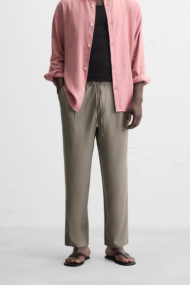 PANTALONI FLUIDI RELAX FIT - Kaki chiaro di Zara