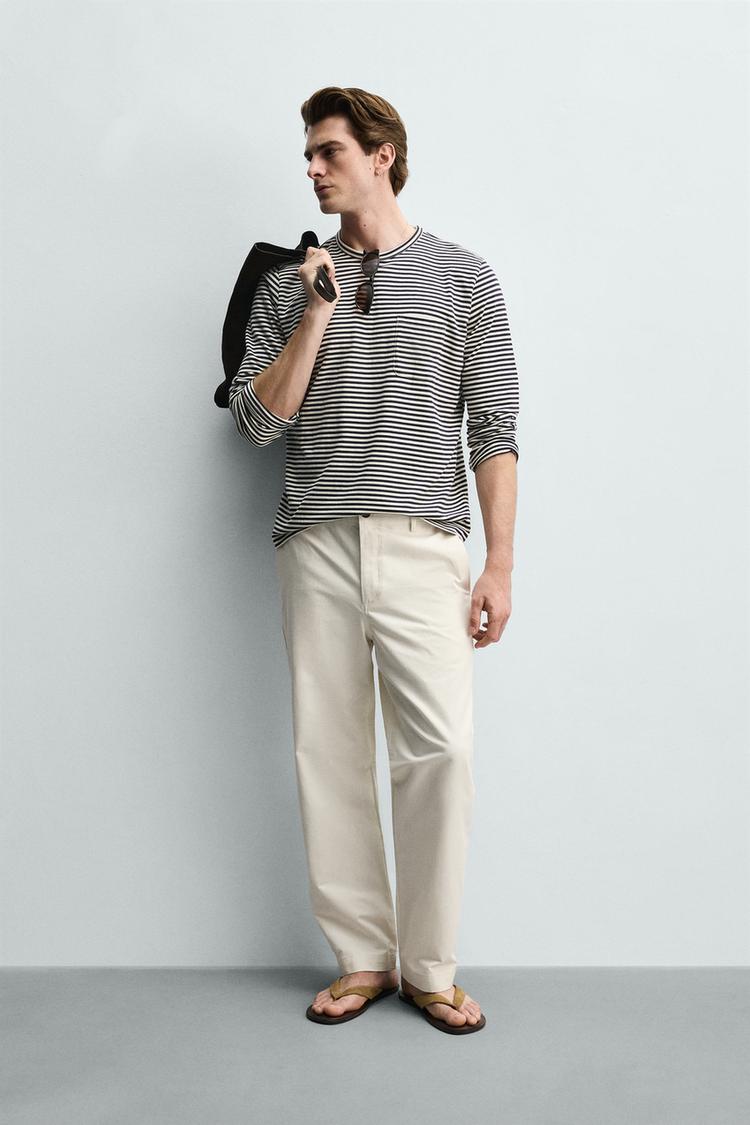 ZARA STRAIGHT-LEG CHINO TROUSERS