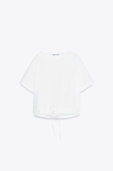 MAGLIETTA IN COTONE CON LACCI - Bianco di Zara