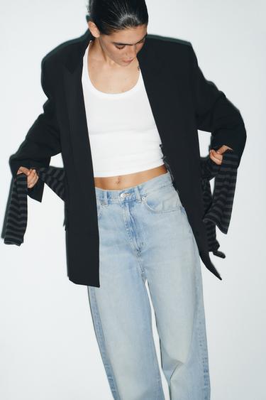 TRF エクストラワイドレッグハイウエストデニムパンツウォーターブルーZaraのTRF エクストラワイドレッグハイウエストデニムパンツ - ウォーターブルー