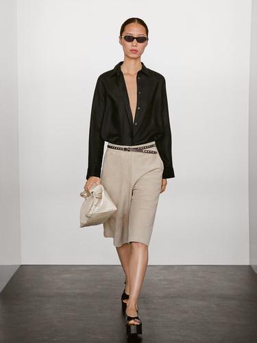 Zara Flowing 100% linen shirt - Black - Image 0