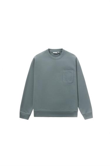 SWEAT CREW NECK AVEC POCHE - Bleu / Gris de Zara