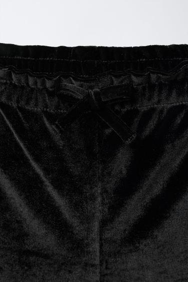 PANTALON ÉVASÉ EN VELOURS - Noir de Zara - Image 2