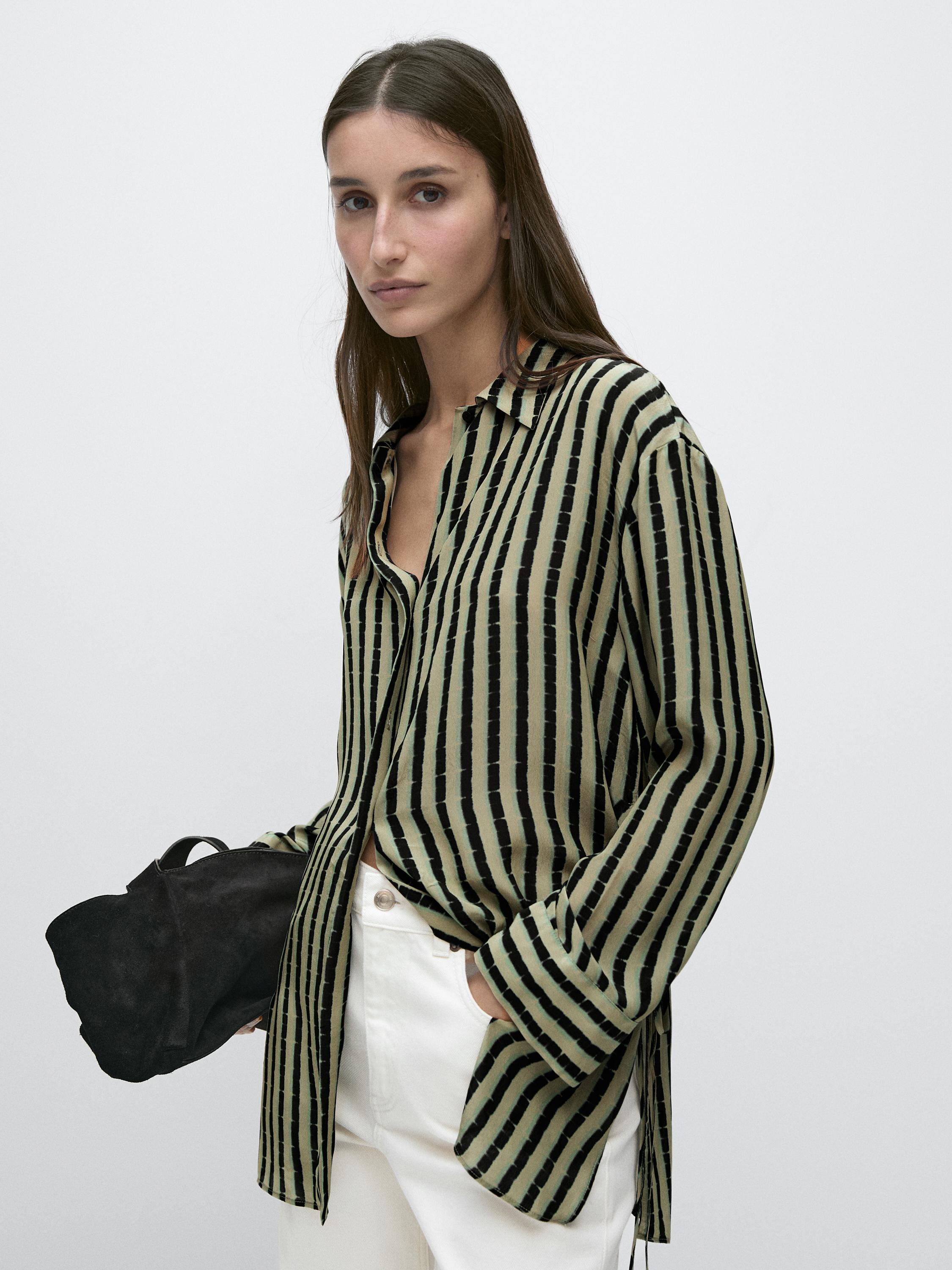 Striped flowing shirt