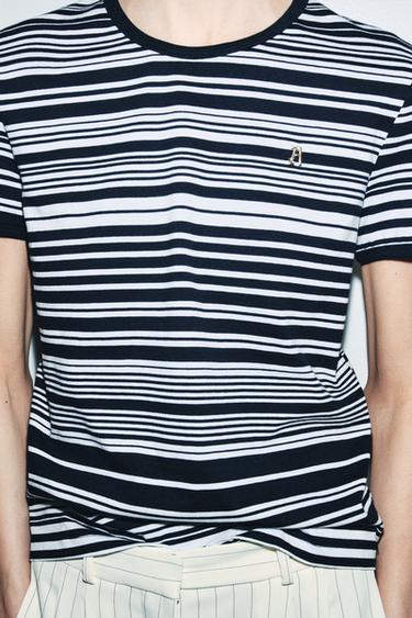 T-SHIRT À RAYURES ZA - bleu/noir de Zara - Image 3