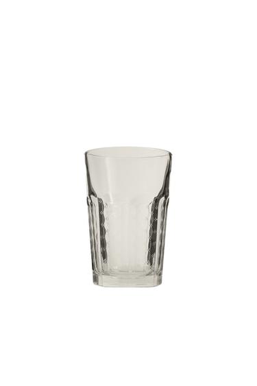 RAISED FLORAL DESIGN GLASS TUMBLER - Transparent by Zara