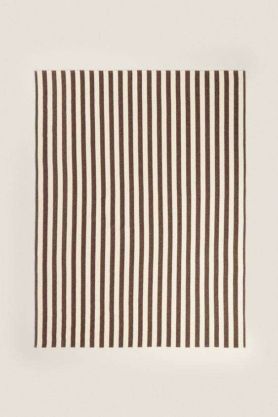 STRIPED CHENILLE THROW Brown ZARA Turkey