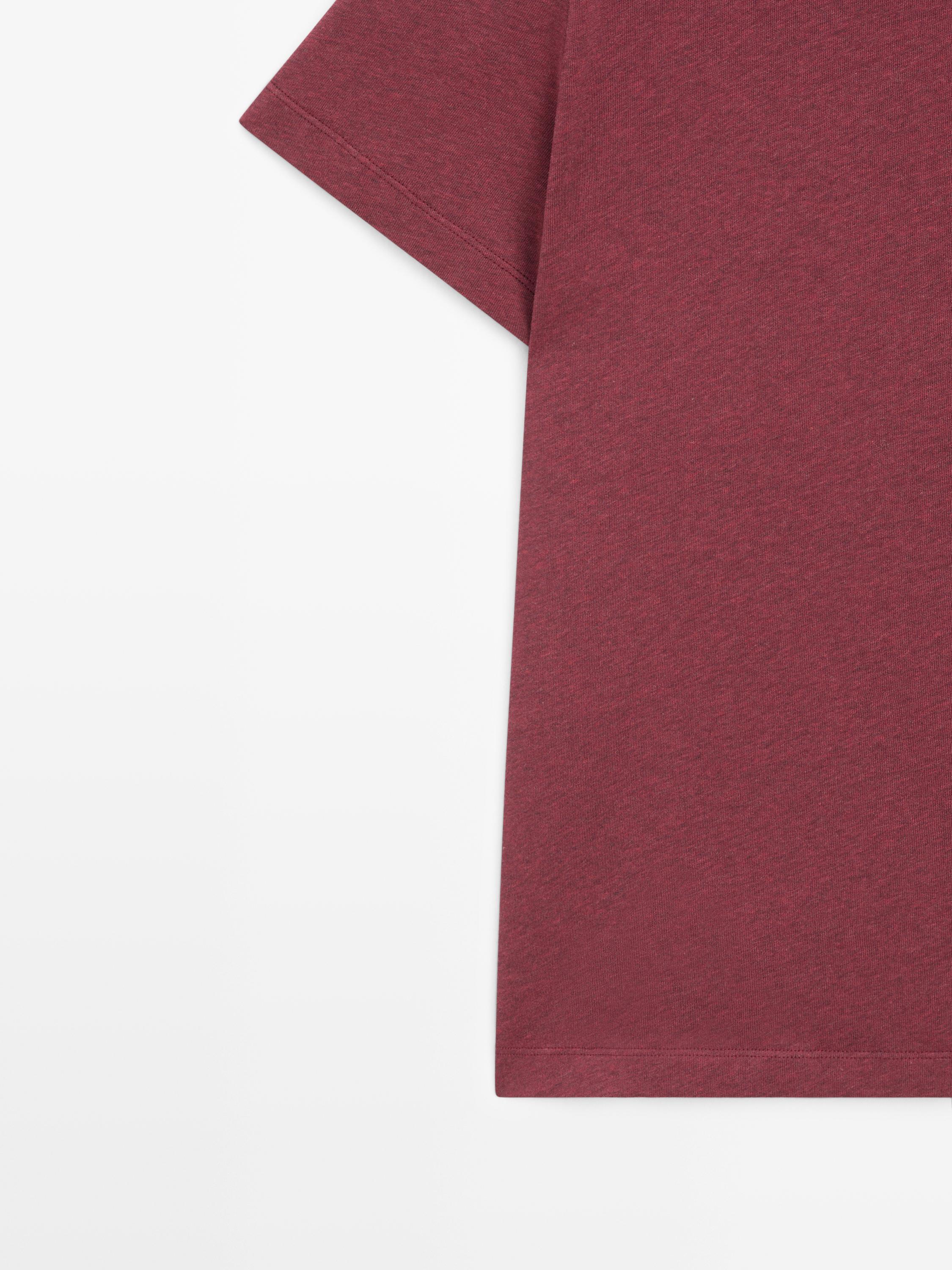 T-shirt chiné à manches courtes en coton léger