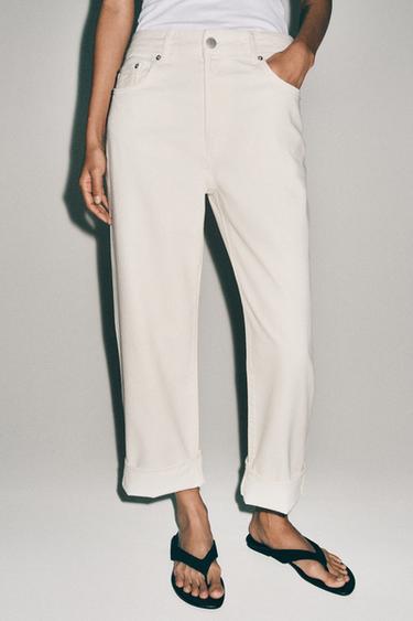 JEAN ZW COLLECTION BAGGY TAILLE BASSE - Écru de Zara - Image 3