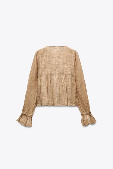 CHEMISE TEXTURÉE À VOLANTS - Gaufrette de Zara - Image 5