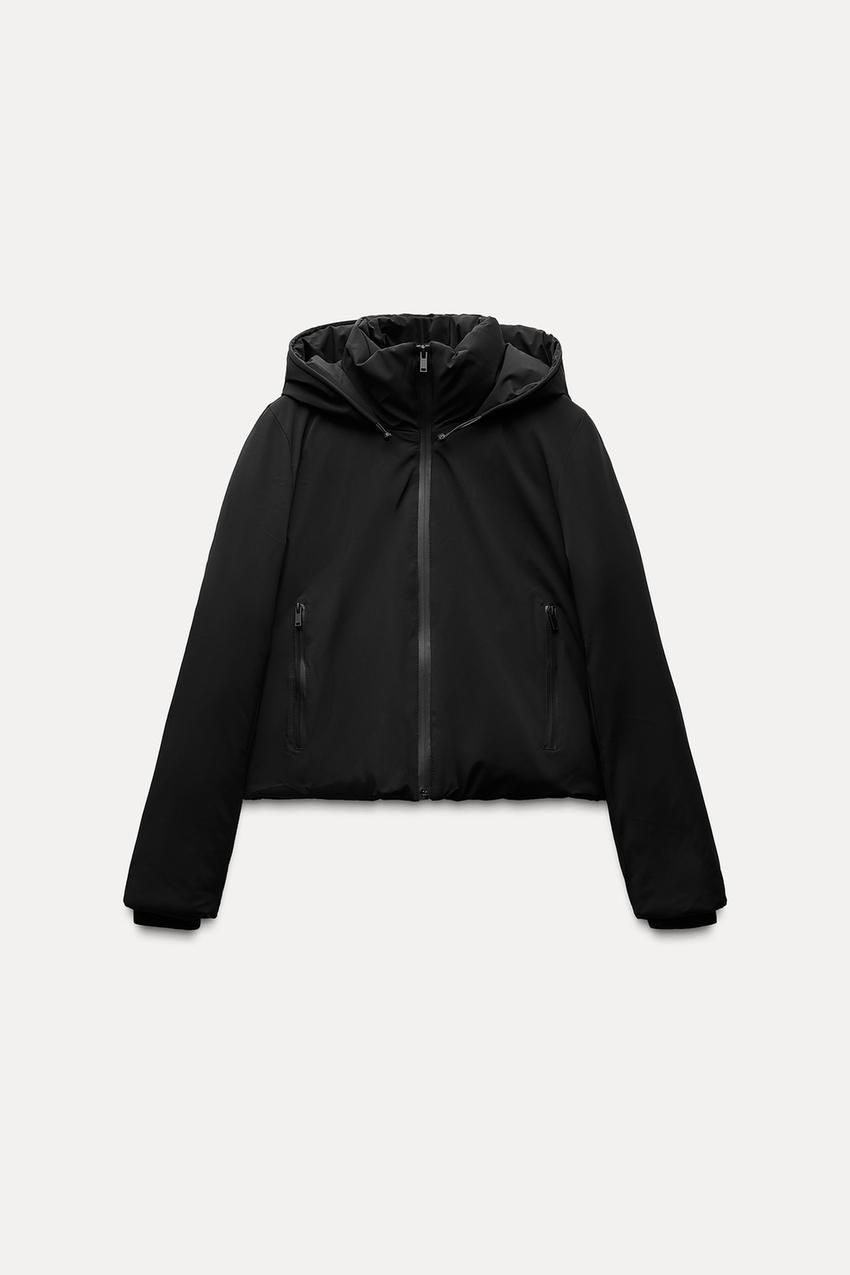 WATER AND WIND PROTECTION CROPPED ANORAK - Black | ZARA United States 