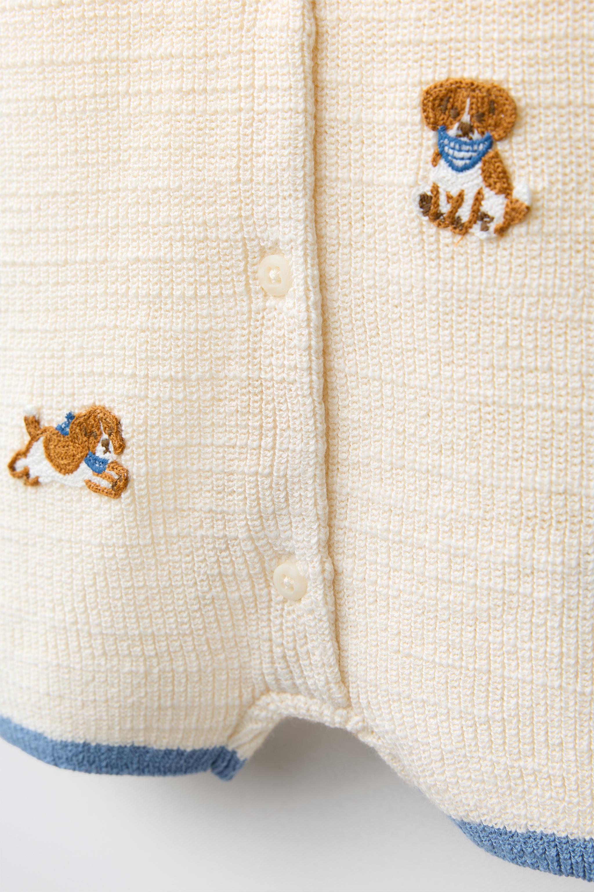 DOG PRINT KNIT SHORT JUMPSUIT