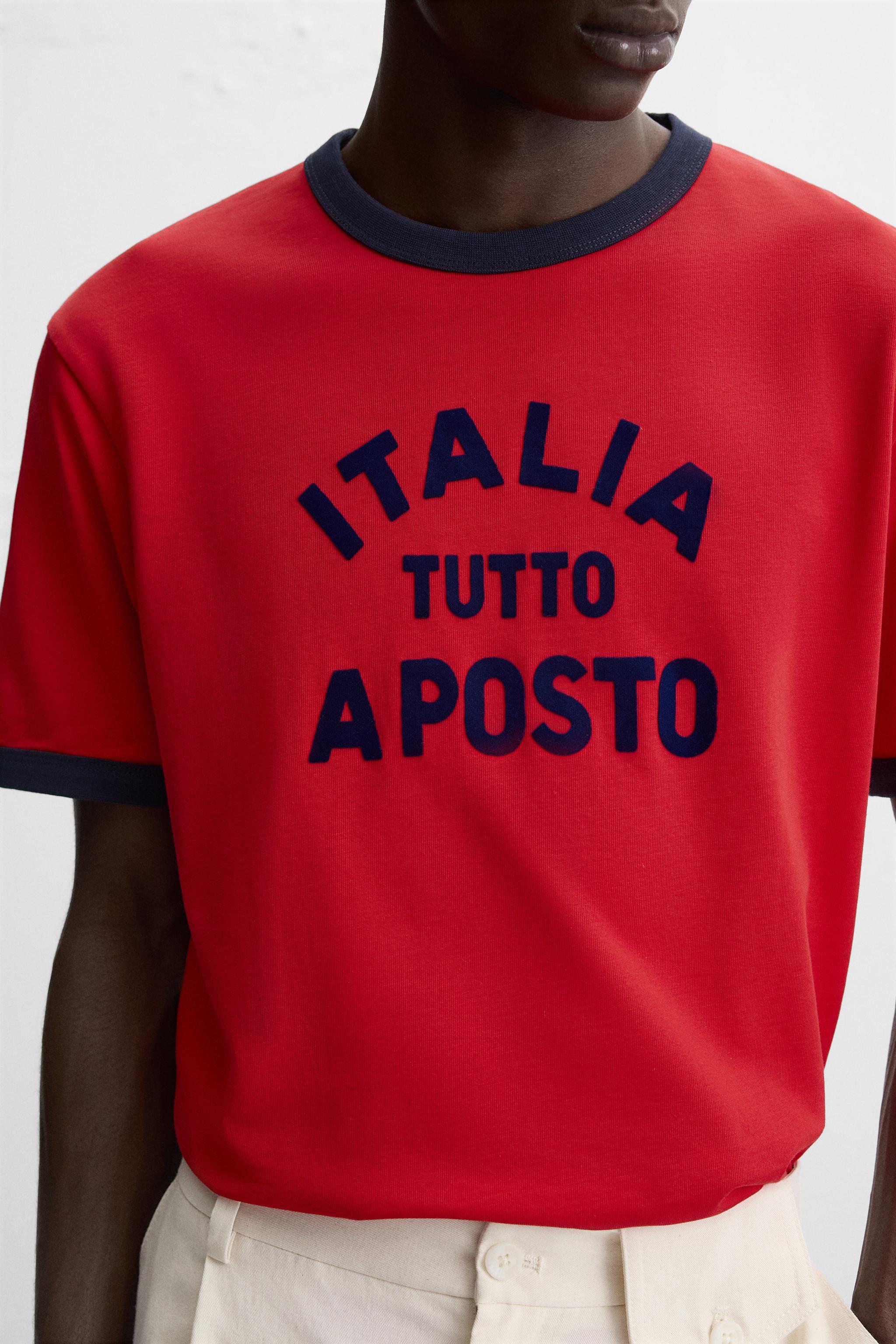 コントラストトリムTシャツ - レッド | ZARA Japan / 日本