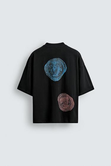 COIN PRINT T-SHIRT - Black by Zara - Image 6
