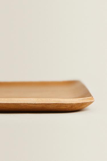 RECTANGULAR NON-SLIP WOODEN TRAY - Light beige by Zara - Image 8