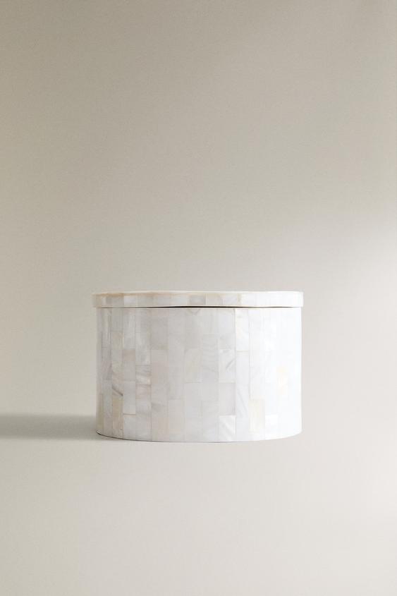 MOTHER-OF-PEARL-EFFECT BATHROOM JAR - Light beige | ZARA United States