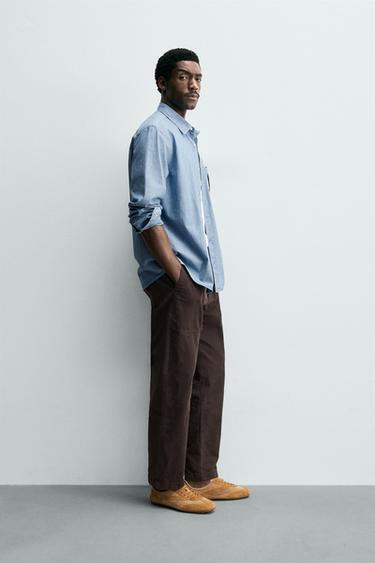 CHEMISE REGULAR FIT CHAMBRAY - Indigo de Zara - Image 3