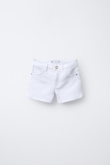 Zara STRETCH DENIM SHORTS - White - Image 0