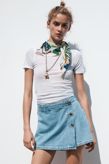 FALDA PANTALÓN Z1975 DENIM - Azul medio de Zara