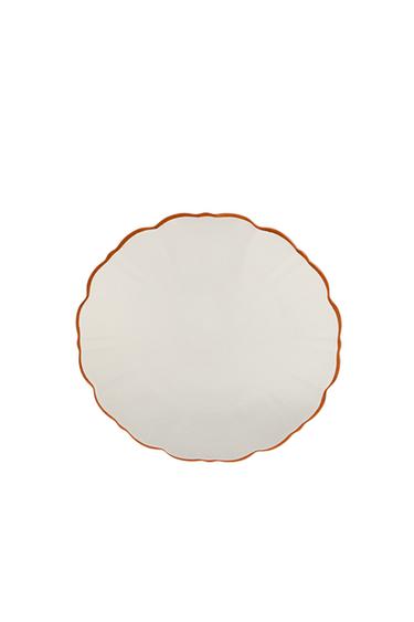 GLASS DESSERT PLATE WITH RIM - البرتقالي الخاص بـ Zara