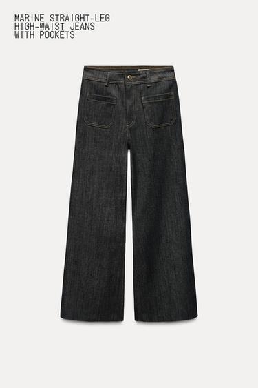JEANS ZW COLLECTION WIDE LEG TIRO ALTO - Añil de Zara