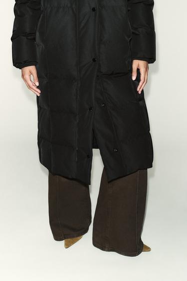 DOUDOUNE LONGUE À CAPUCHE DÉPERLANTE COUPE-VENT - Noir de Zara - Image 6