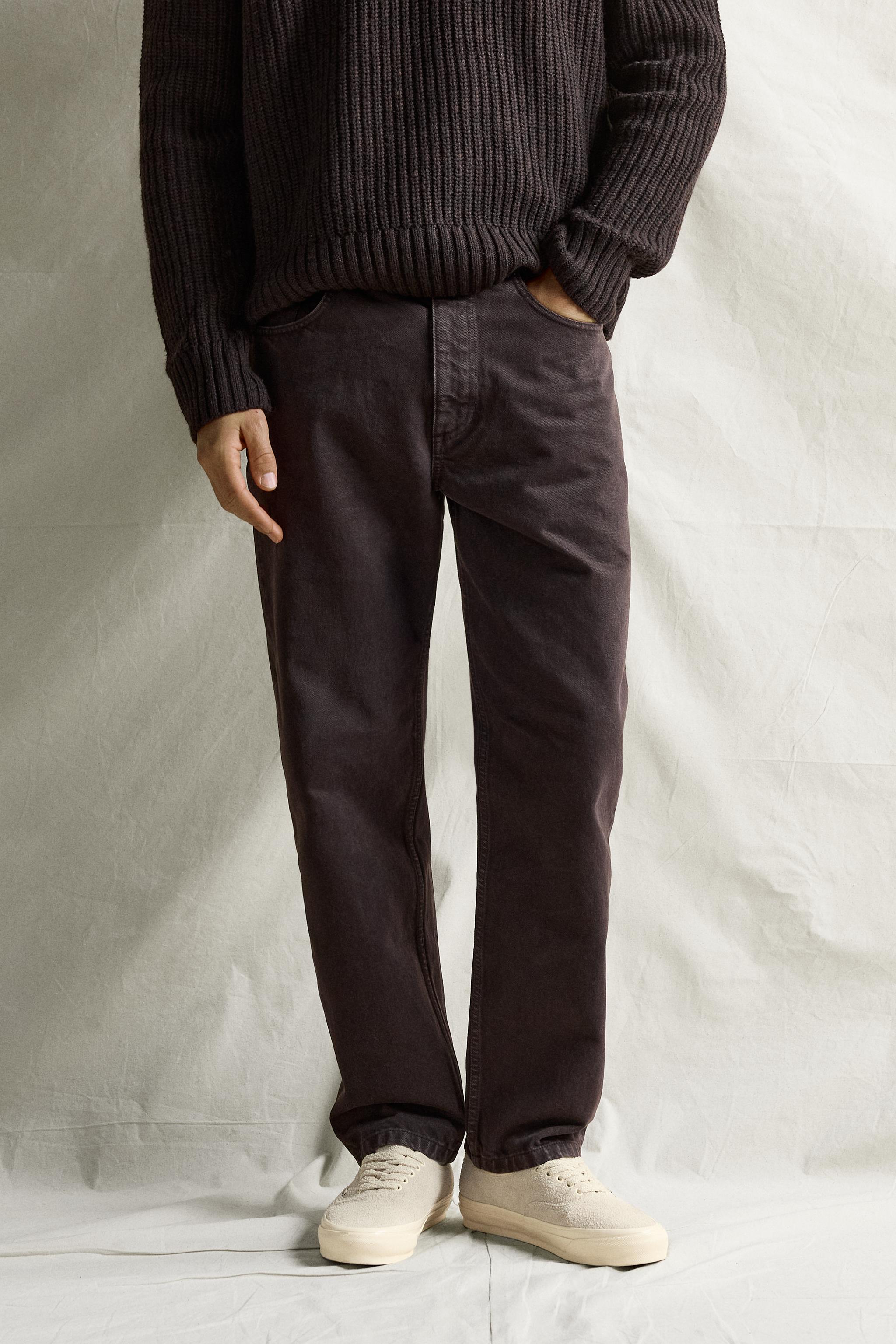 WASHED STRAIGHT-FIT PANTS