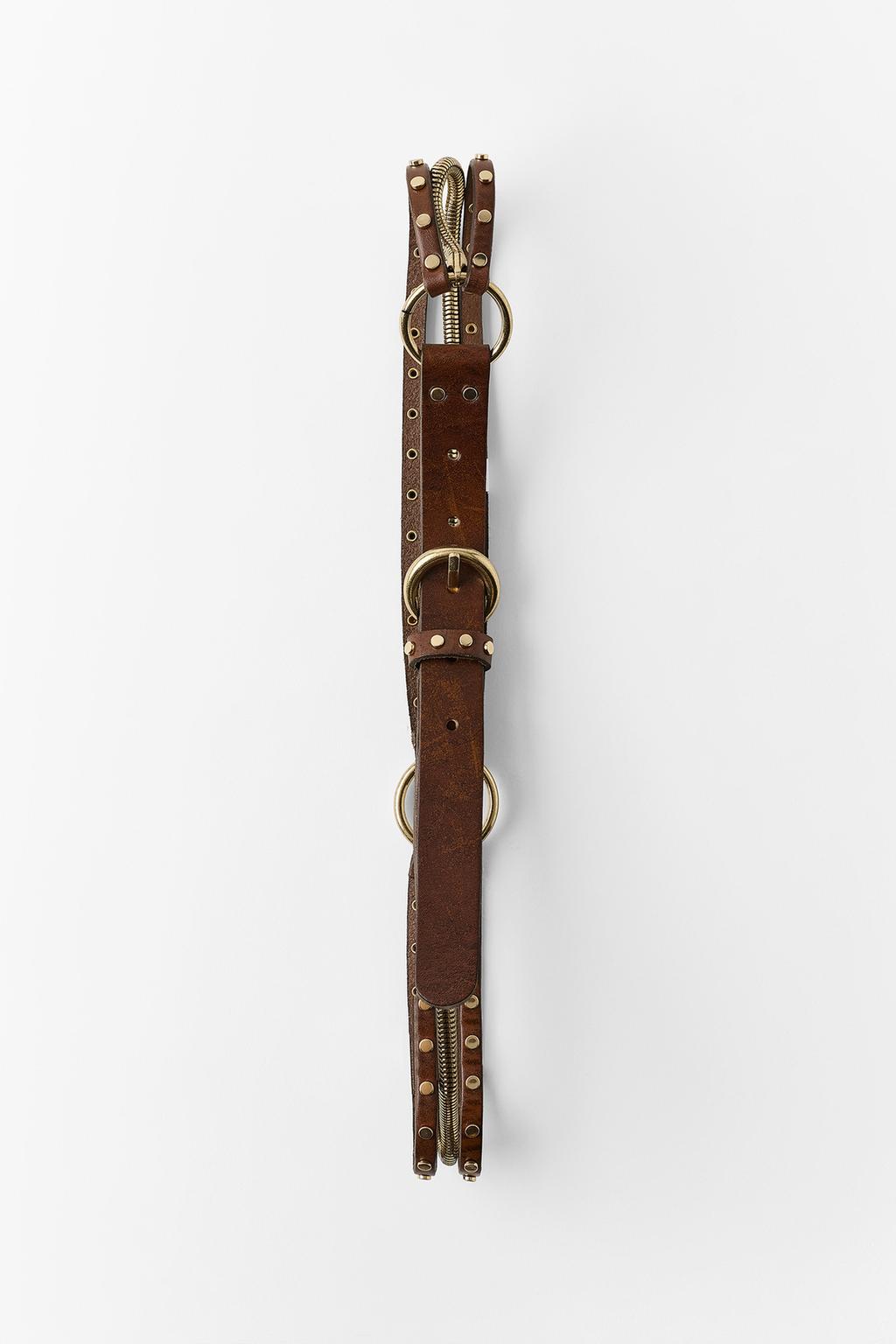LEATHER AND CHAIN COMBINED BELT