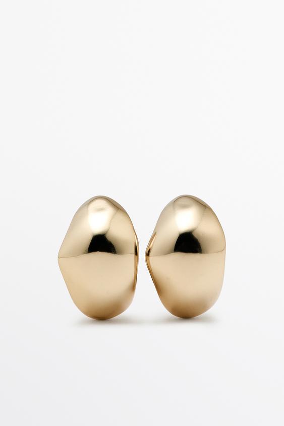 Boucles d’oreilles anneau rond irrégulier - Doré de Zara - Image 0