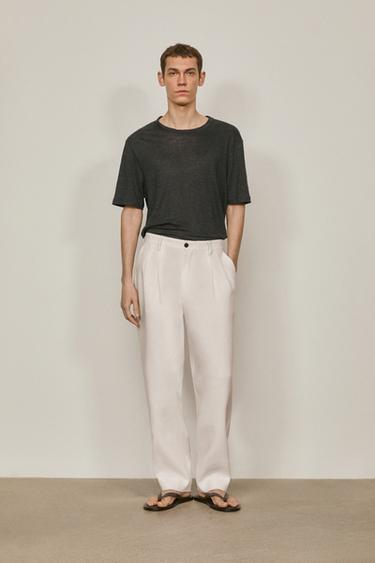 Zara Linen pants with double dart detail - LIMITED EDITION - White - Image 0