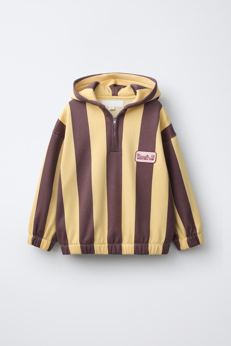 Sudadera capucha estampado rayas