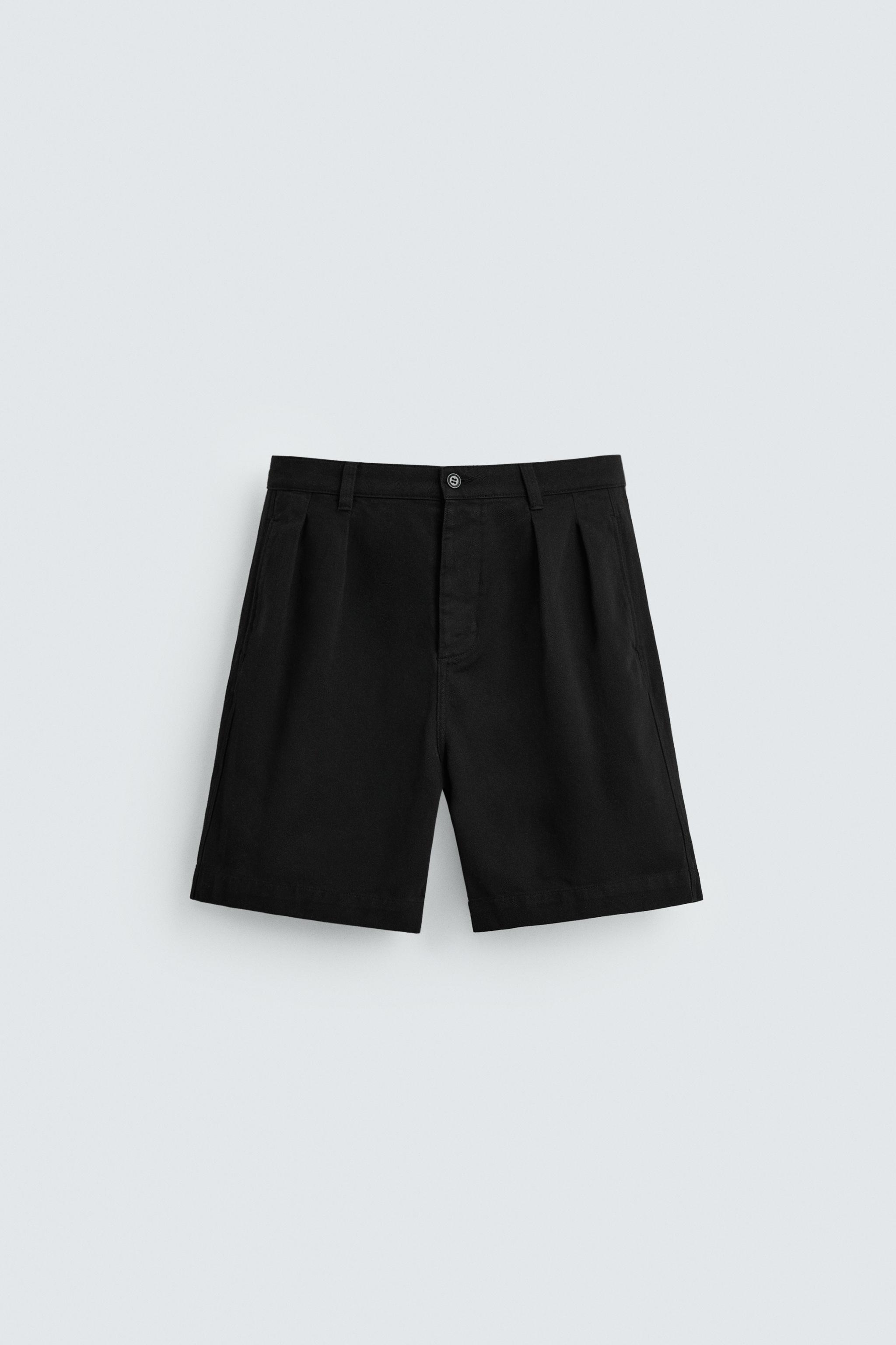 【Massimo Dutti】Pleated Bermuda shorts / Black Pleated Bermuda shorts · Brown, Black, Ice · Waistcoats