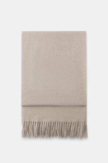 Zara SOFT FRINGED SCARF - Ice