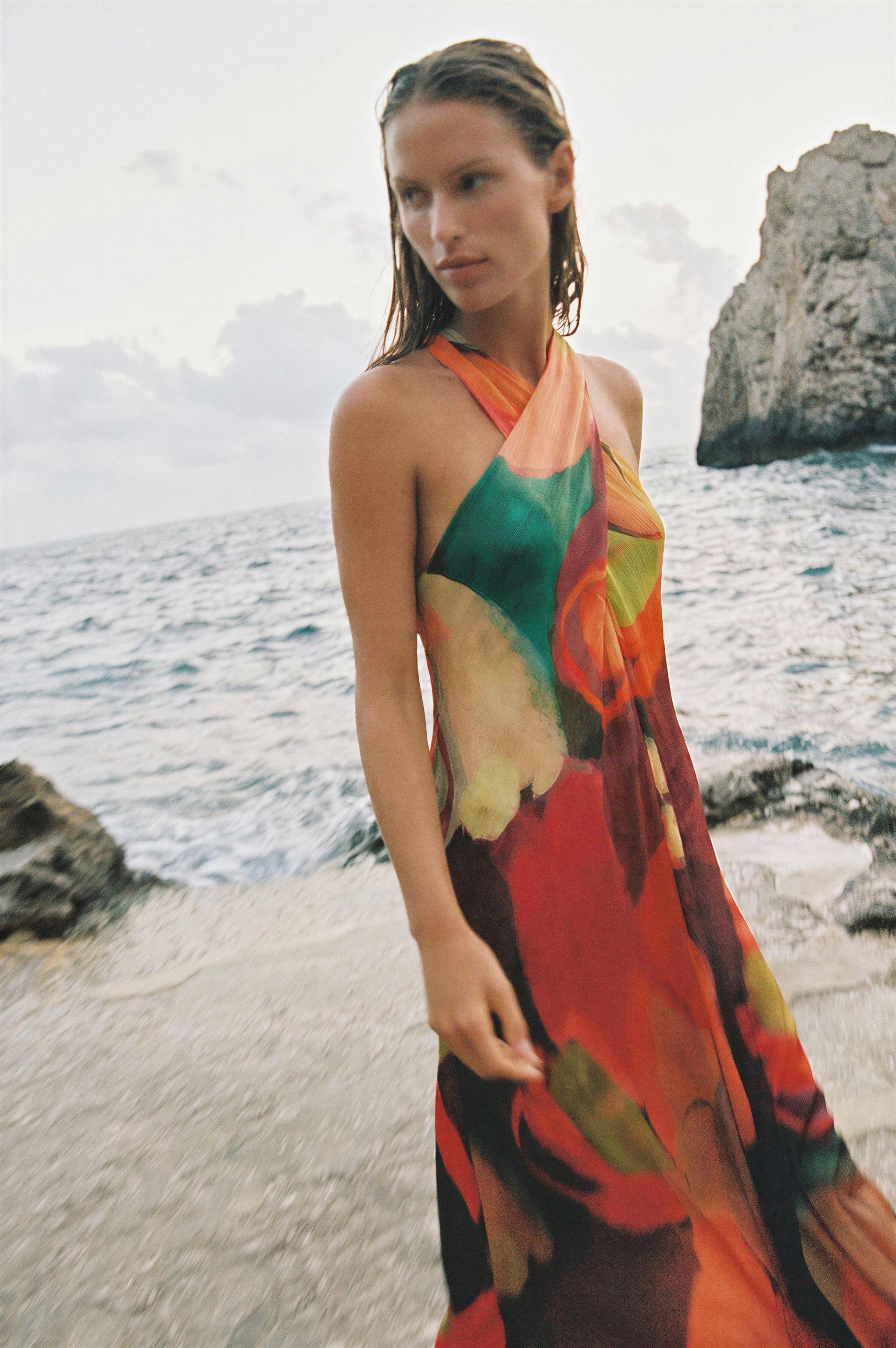 LONG PRINTED DRESS — Multicoloured
