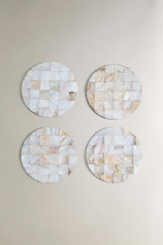 PACK OF MOTHER-OF-PEARL COASTERS (PACK OF 4)