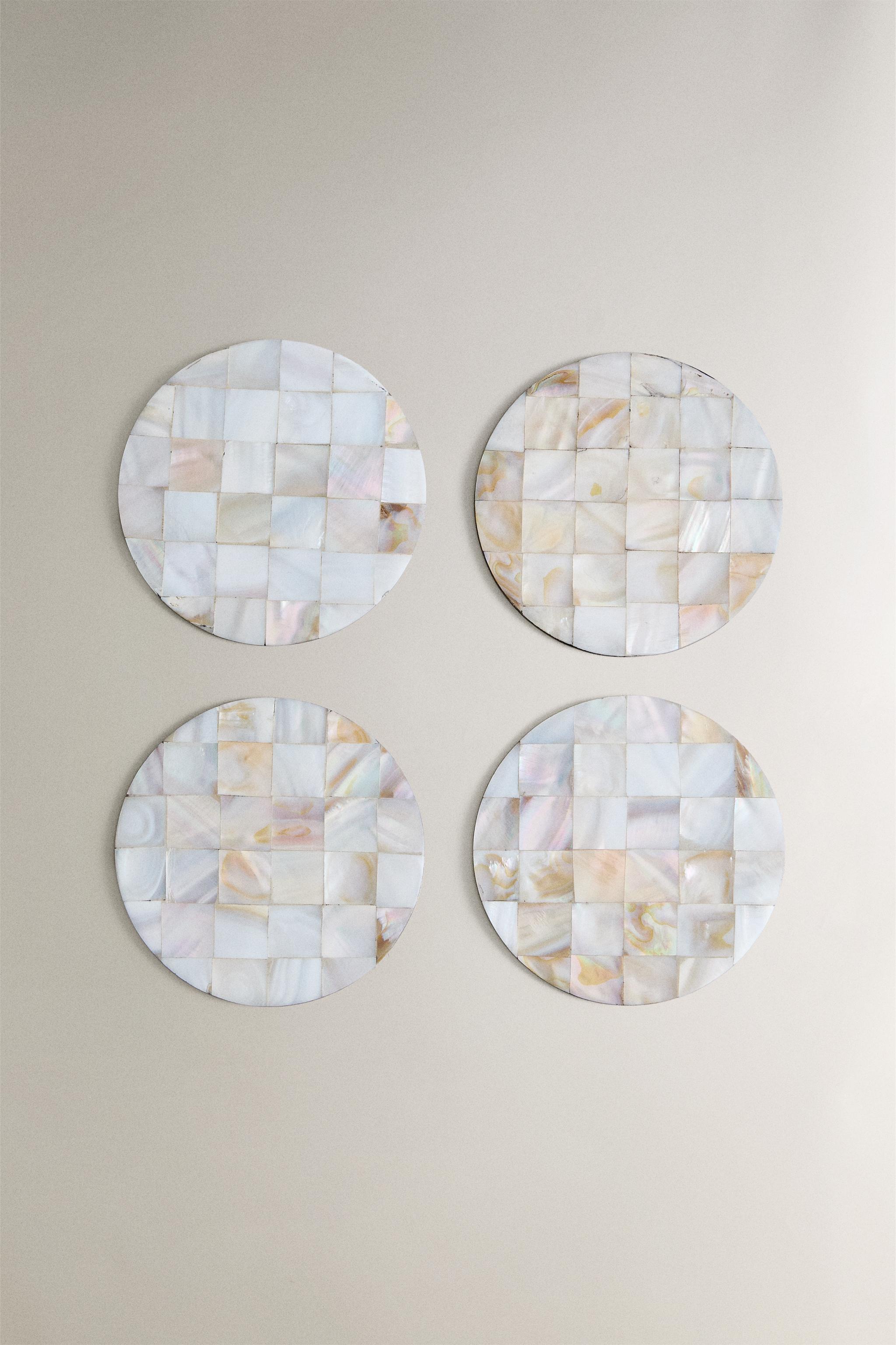 LOT DESSOUS DE VERRE NACRE (LOT DE 4)