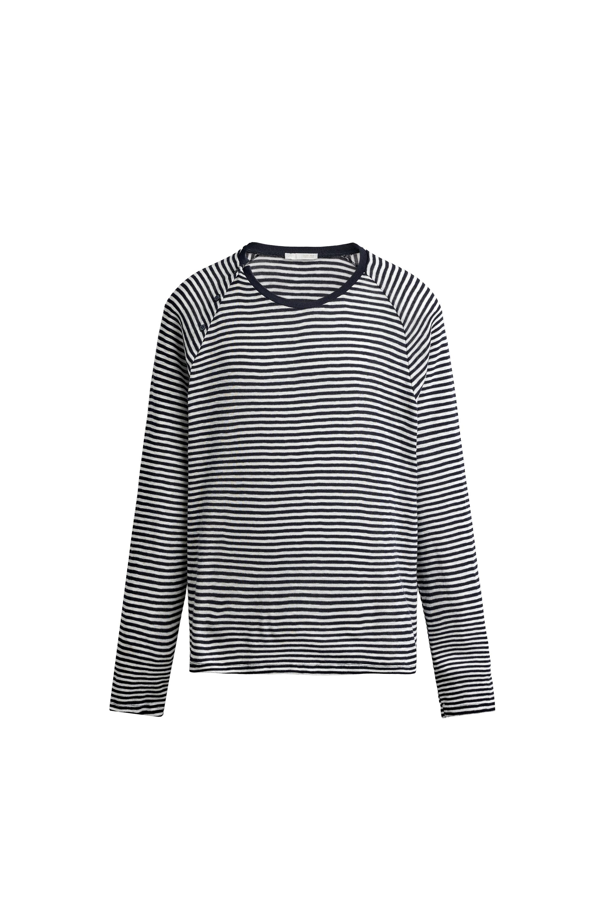 CAMISETA BOTONES CUELLO RAYAS