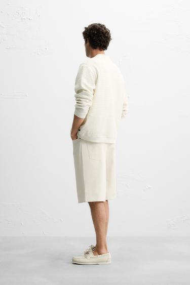 COMBINED JACQUARD CARDIGAN - Ecru by Zara - Image 3