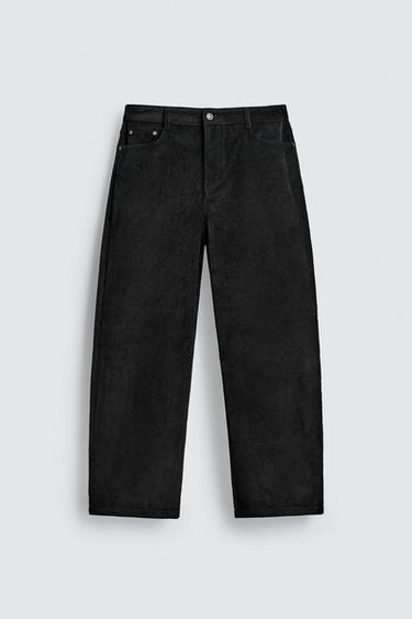 Zara PANTALONE BALON KROJA OD SOMOTA – Crna