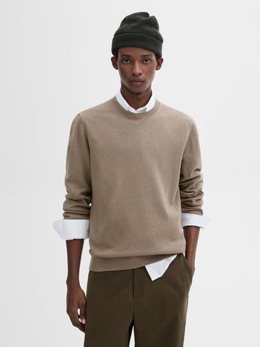 Zara Cotton blend knit sweater - Mid-ecru