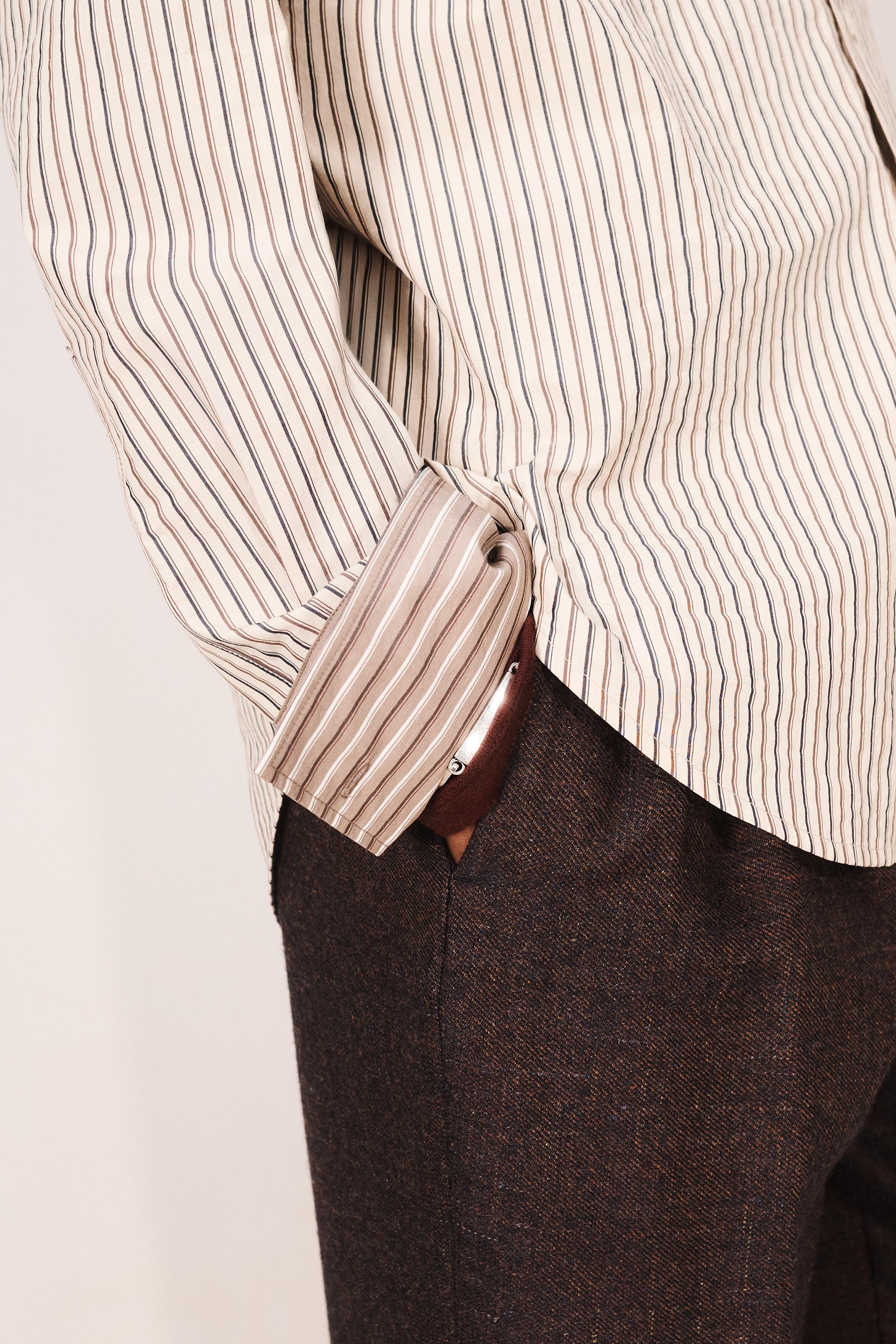RELAXED-FIT COMBINED STRIPE SHIRT