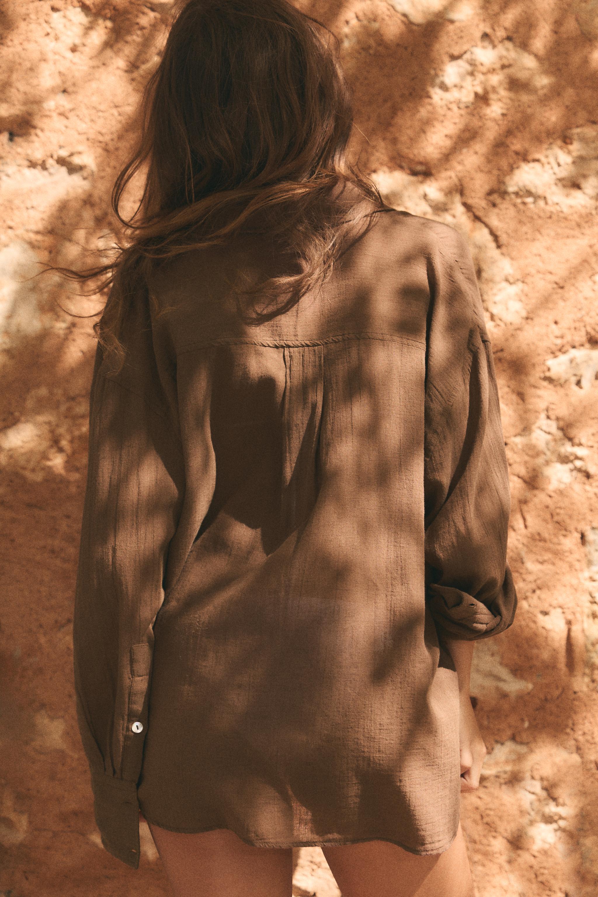 OVERSIZED GAUZE SHIRT WITH POCKET