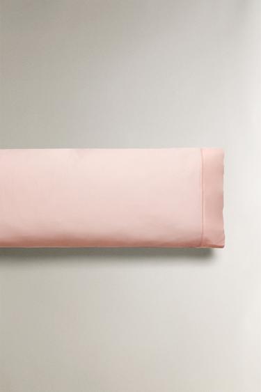 SATEEN PILLOWCASE WITH TRIM (300 THREAD COUNT) - Pastel pink by Zara - Image 4