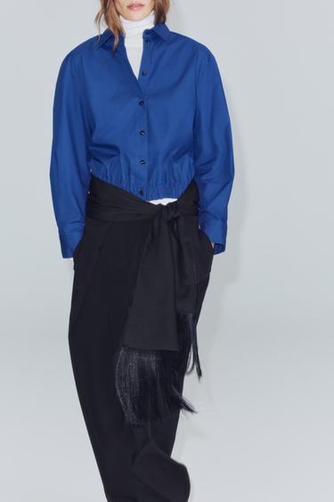 ZW COLLECTION POPLIN SHIRT — Blue 2