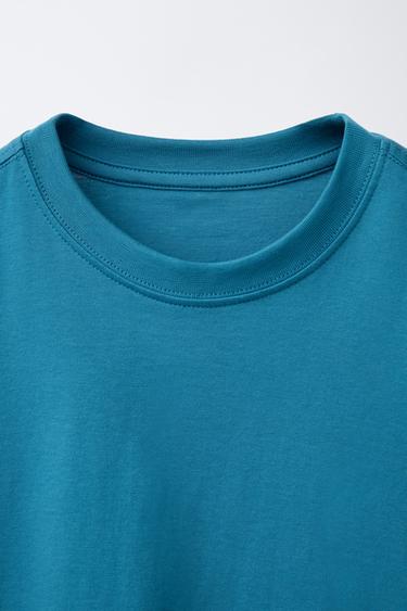 PLAIN MEDIUM WEIGHT T-SHIRT - Light petrol blue by Zara - Image 2