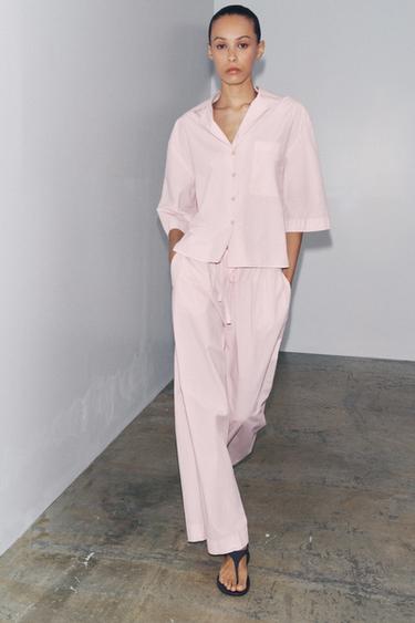 قميص CROPPED ZW COLLECTION - وردي by Zara - Image 0